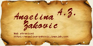 Angelina Zaković vizit kartica